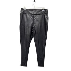 Black Faux Leather Women's Pants